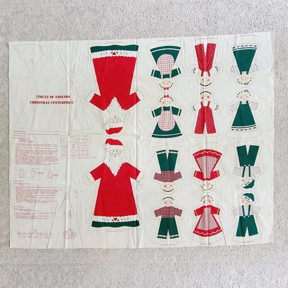 VALUE BUNDLE: 8 VTG Christmas Cut & Sew Panels Santa Nativity Apron Tree Stuff